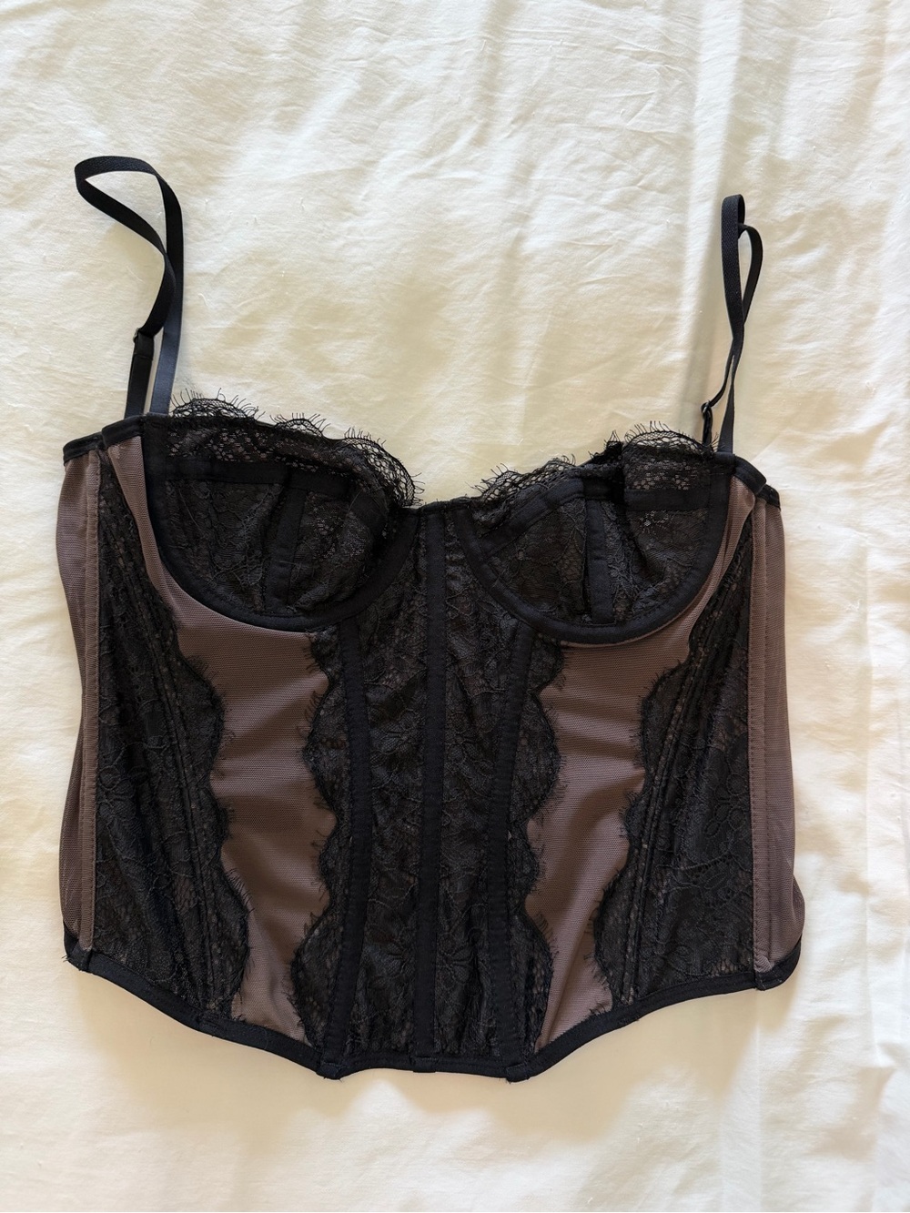 Urban Outfitters Black Lace Bustier Corset Top